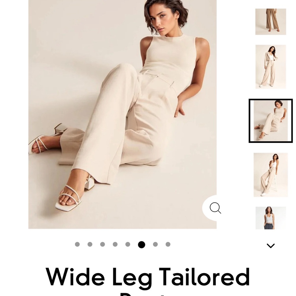 Missy Milano Wide Leg Pants - Beige, Medium in Short Length